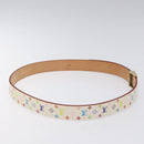 LOUIS VUITTON Multicolor Ceinture Care Belt 34.6"" White M9682 LV Auth ac3693-5