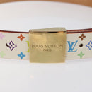 LOUIS VUITTON Multicolor Ceinture Care Belt 34.6"" White M9682 LV Auth ac3693-6