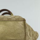 GUCCI GG Canvas Sherry Line Hand Bag Beige Gold pink 131228 Auth ac3698-11