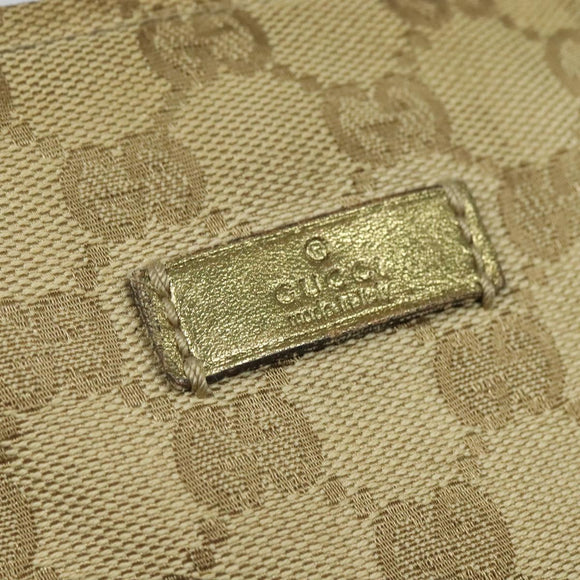 GUCCI GG Canvas Sherry Line Hand Bag Beige Gold pink 131228 Auth ac3698