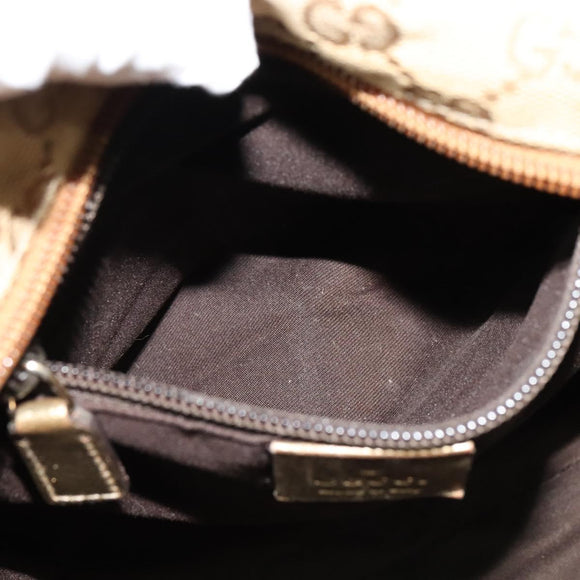 GUCCI GG Canvas Sherry Line Hand Bag Beige Gold pink 131228 Auth ac3698