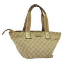 GUCCI GG Canvas Sherry Line Hand Bag Beige Gold pink 131228 Auth ac3698-1