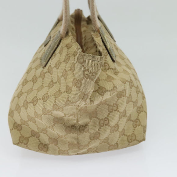 GUCCI GG Canvas Sherry Line Hand Bag Beige Gold pink 131228 Auth ac3698