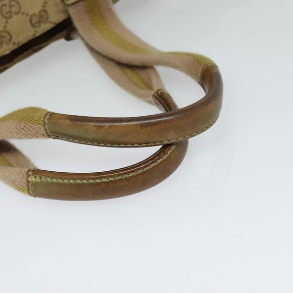 GUCCI GG Canvas Sherry Line Hand Bag Beige Gold pink 131228 Auth ac3698