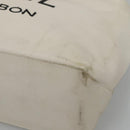 CHANEL Tote Bag Leather White Silver CC Auth ac3702-10