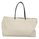 CHANEL Tote Bag Leather White Silver CC Auth ac3702-2