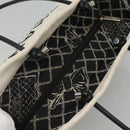 CHANEL Tote Bag Leather White Silver CC Auth ac3702-6