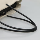 CHANEL Tote Bag Leather White Silver CC Auth ac3702-7