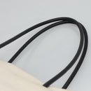 CHANEL Tote Bag Leather White Silver CC Auth ac3702-8