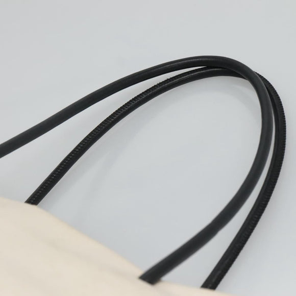 CHANEL Tote Bag Leather White Silver CC Auth ac3702