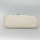 CHANEL Tote Bag Leather White Silver CC Auth ac3702-9