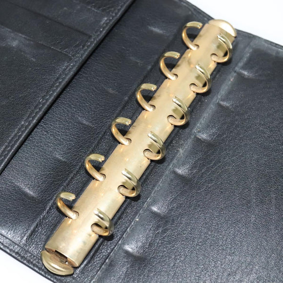 VERSACE Day Planner Cover Leather Black Auth ac3711