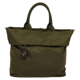 PRADA Hand Bag Nylon 2way Khaki Auth ac3713 - 0