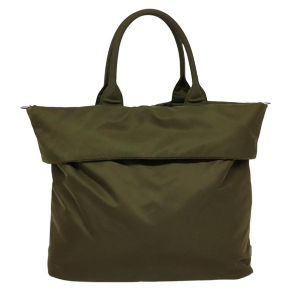PRADA Hand Bag Nylon 2way Khaki Auth ac3713