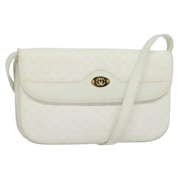 GUCCI Micro GG Supreme Shoulder Bag PVC White Gold 004 106 0024 Auth ac3716