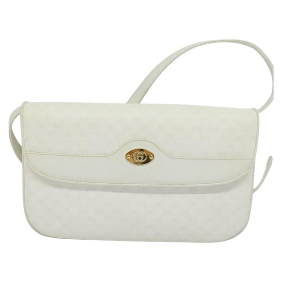 GUCCI Micro GG Supreme Shoulder Bag PVC White Gold 004 106 0024 Auth ac3716