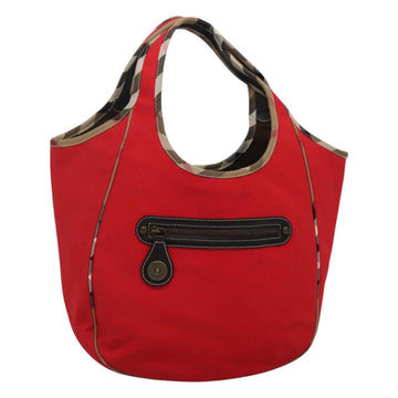 BURBERRY Shoulder Bag Canvas Red Auth ac3717