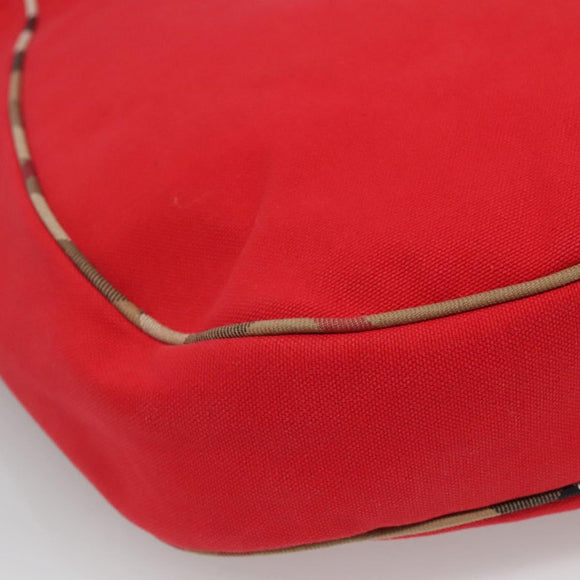 BURBERRY Shoulder Bag Canvas Red Auth ac3717