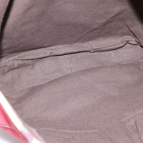 BURBERRY Shoulder Bag Canvas Red Auth ac3717