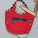 BURBERRY Shoulder Bag Canvas Red Auth ac3717-22