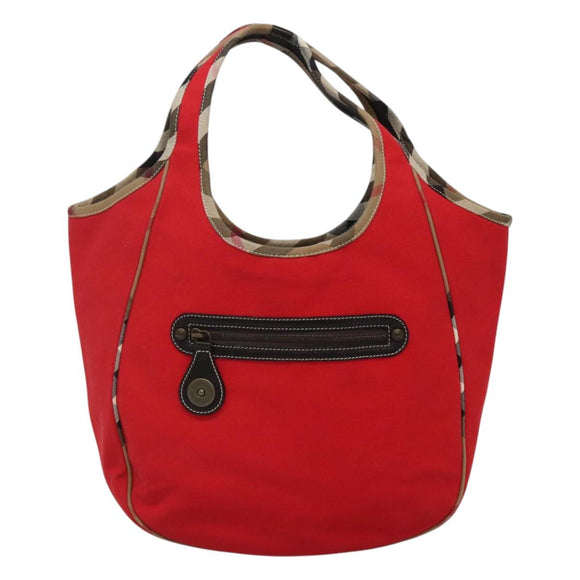 BURBERRY Shoulder Bag Canvas Red Auth ac3717