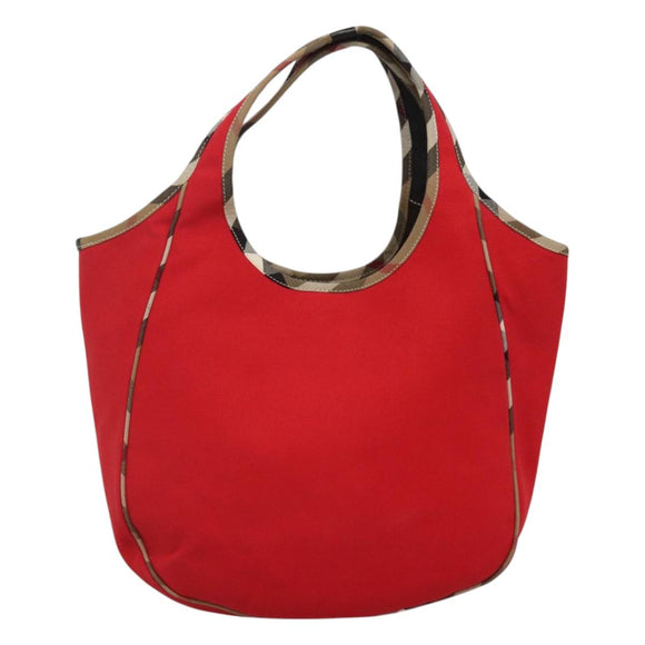 BURBERRY Shoulder Bag Canvas Red Auth ac3717