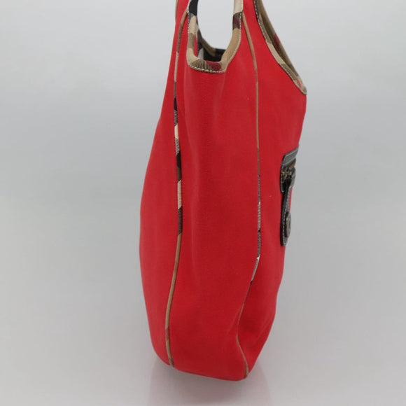 BURBERRY Shoulder Bag Canvas Red Auth ac3717