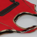 BURBERRY Shoulder Bag Canvas Red Auth ac3717-6