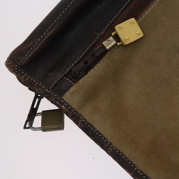 LOEWE Anagram Garment Cover Suede Beige Auth ac3727