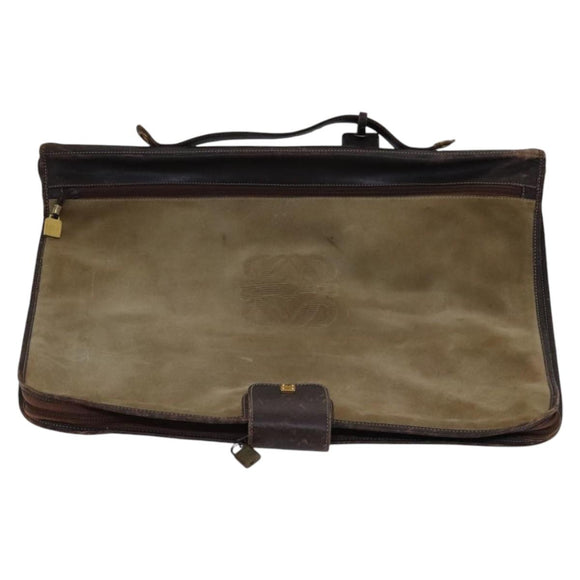 LOEWE Anagram Garment Cover Suede Beige Auth ac3727