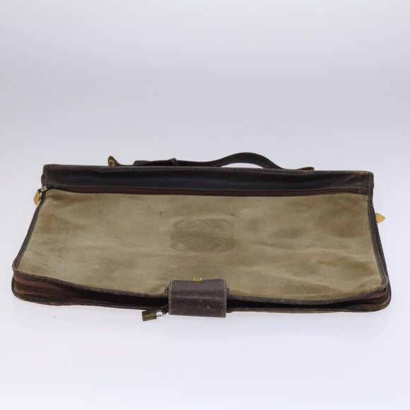 LOEWE Anagram Garment Cover Suede Beige Auth ac3727