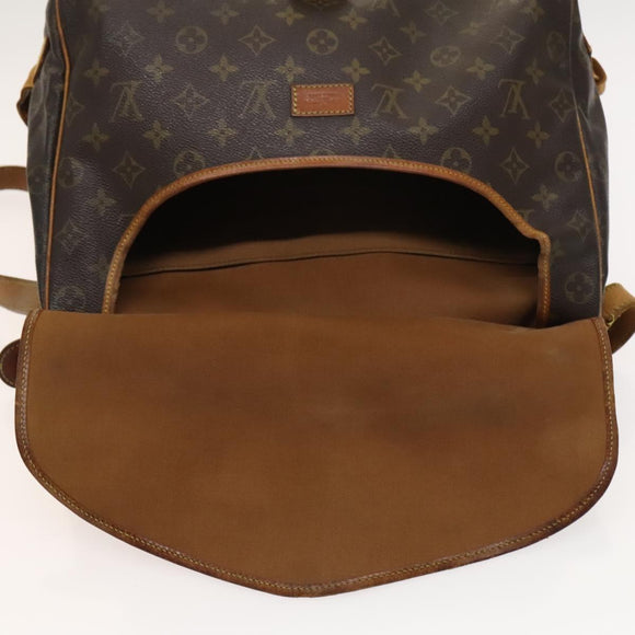 LOUIS VUITTON Monogram Saumur 35 Shoulder Bag M42254 LV Auth ac3749