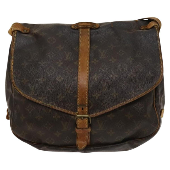 LOUIS VUITTON Monogram Saumur 35 Shoulder Bag M42254 LV Auth ac3749