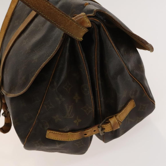 LOUIS VUITTON Monogram Saumur 35 Shoulder Bag M42254 LV Auth ac3749