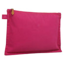 HERMES Bora Bora Pouch MM Pouch Canvas Pink Silver Auth ac3752-1