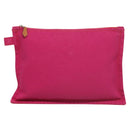HERMES Bora Bora Pouch MM Pouch Canvas Pink Silver Auth ac3752-13