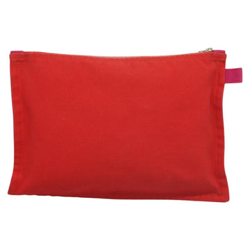 HERMES Bora Bora Pouch MM Pouch Canvas Pink Silver Auth ac3752 - 0