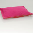 HERMES Bora Bora Pouch MM Pouch Canvas Pink Silver Auth ac3752-5