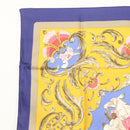 HERMES Carre 90 Scarf ""CHEVAL TURC"" Silk Blue Auth ac3753-2