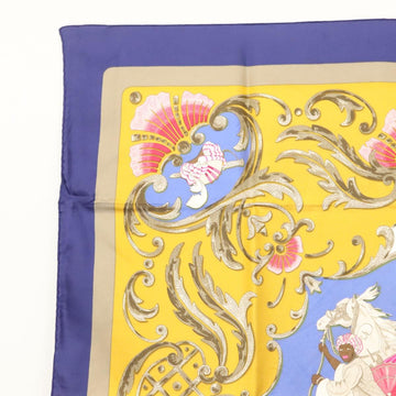 HERMES Carre 90 Scarf ""CHEVAL TURC"" Silk Blue Auth ac3753 - 0