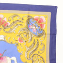 HERMES Carre 90 Scarf ""CHEVAL TURC"" Silk Blue Auth ac3753-4
