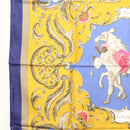 HERMES Carre 90 Scarf ""CHEVAL TURC"" Silk Blue Auth ac3753-5