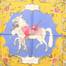 HERMES Carre 90 Scarf ""CHEVAL TURC"" Silk Blue Auth ac3753-6