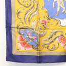 HERMES Carre 90 Scarf ""CHEVAL TURC"" Silk Blue Auth ac3753-8