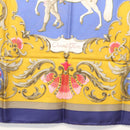 HERMES Carre 90 Scarf ""CHEVAL TURC"" Silk Blue Auth ac3753-9