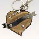 PRADA Key Holder Safiano leather Gold Tone Auth ac3756-5