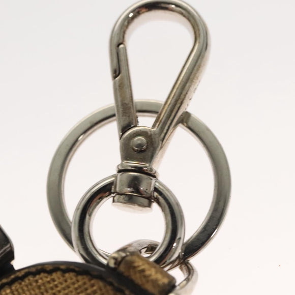 PRADA Key Holder Safiano leather Gold Tone Auth ac3756
