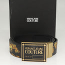 VERSACE Belt Leather 49.2"" Black Auth ac3759-10