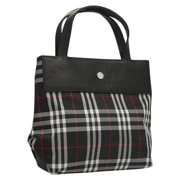 BURBERRY Nova Check Hand Bag Nylon Black Auth ac3761