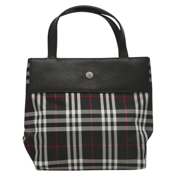 BURBERRY Nova Check Hand Bag Nylon Black Auth ac3761